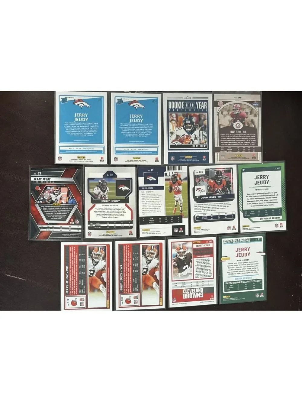 2020 JERRY JEUDY RC PANINI COLLECTION + INSERT PARALLELS + 2021-25 9 CARD LOT NM